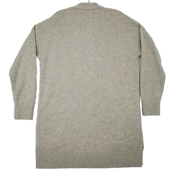 Gap~Woman Size L~Gray Long Delves Button-Up Sweater Cardigan, Pockets Wool Blend - Picture 6 of 14